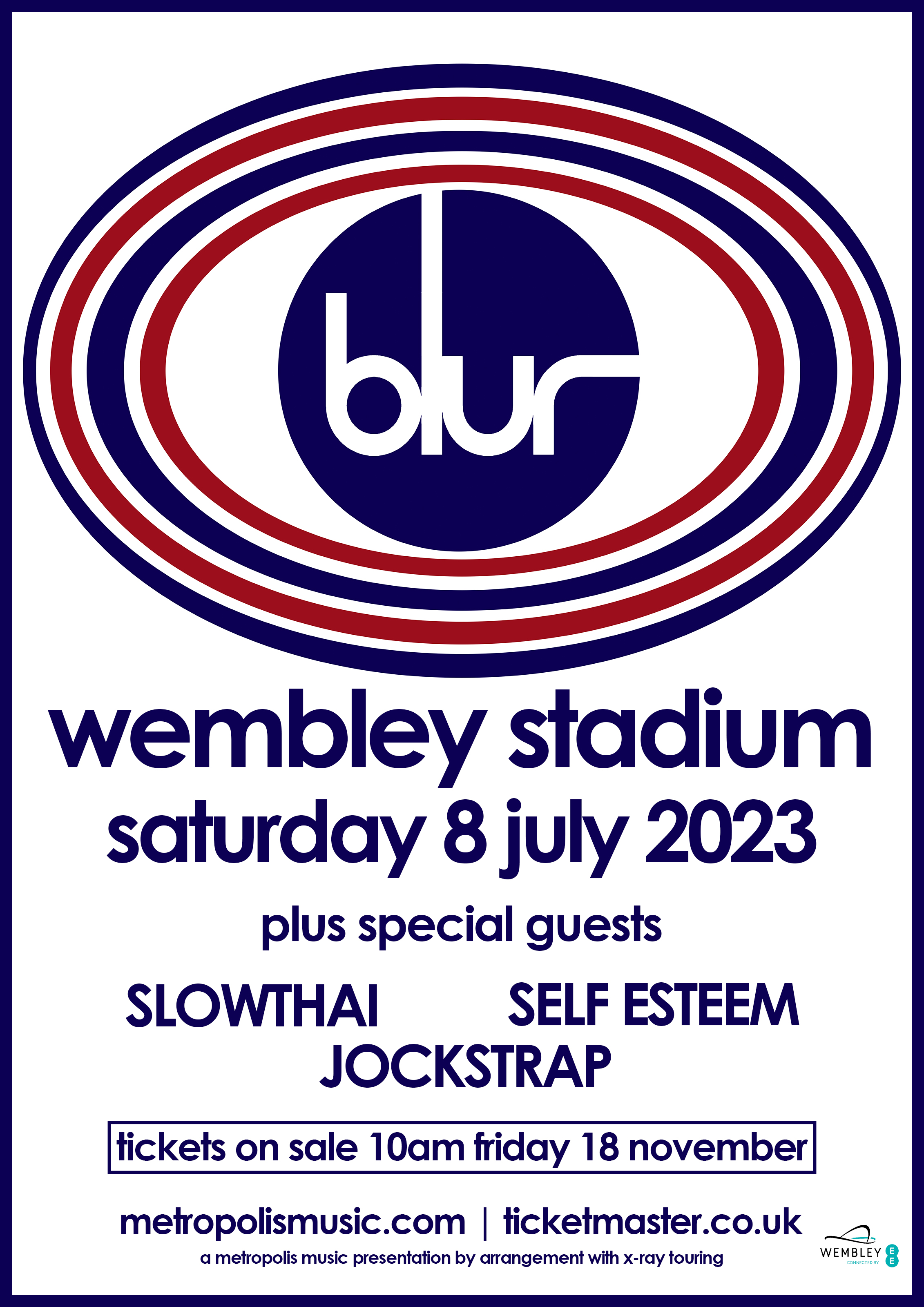 tickets on sale at 10am for Blur at London's Wembley Stadium eFestivals